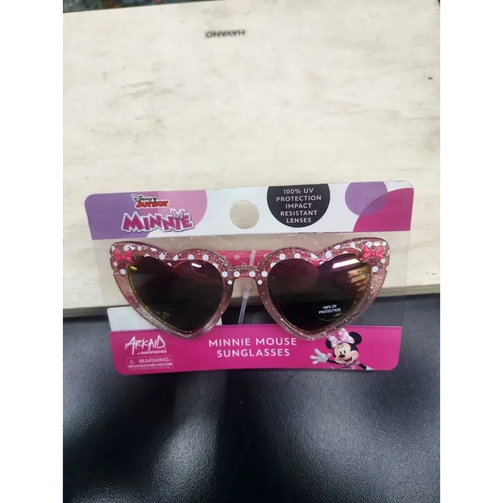 Minnie Mouse Girl's Pink Heart Sunglasses Disney Junior For Kids 100% UV Protect
